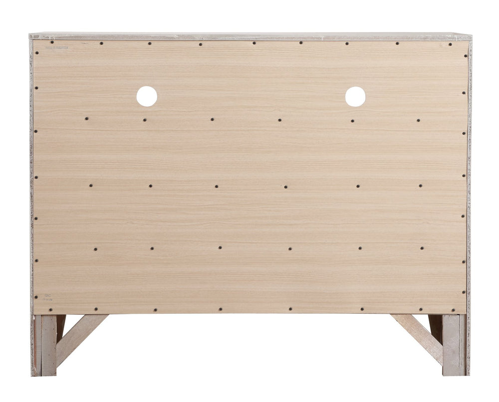 English Elm Marilla Modern G1503-TV2 Media Chest with Dovetailed Drawers and Real Wood Veneer Finish Champagne 40 L x 48 W x 19 H B078118241