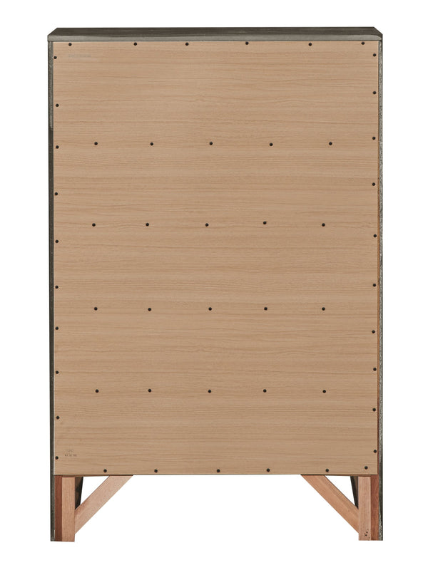 English Elm Marilla Modern G1503-D Dresser with Beveled Molded Resin Fronts, Dovetailed Drawers, Fully Assembled Gray 52 L x 33 W x 20 H B078108037