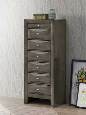 English Elm Marilla G1505-LC Lingerie Chest Gray — 7-Drawer Felt-Lined Top, Dovetail Drawers, Solid Veneer Craftsmanship B078107815