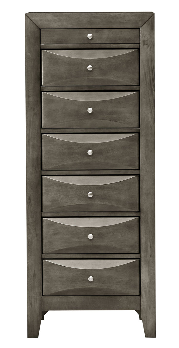 English Elm Marilla G1505-LC Lingerie Chest Gray — 7-Drawer Felt-Lined Top, Dovetail Drawers, Solid Veneer Craftsmanship B078107815