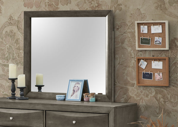 English Elm Contemporary Silver Metallic Wall Mirror 39"H x 35"W — Sleek Lightweight Frame, Brightens Rooms Elegantly Gray 40 L x 36 W x 2 H B078108039