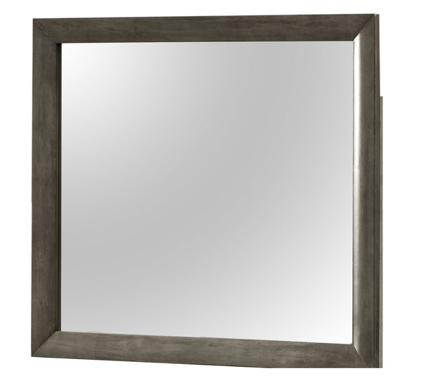 English Elm Contemporary Silver Metallic Wall Mirror 39"H x 35"W — Sleek Lightweight Frame, Brightens Rooms Elegantly Gray 40 L x 36 W x 2 H B078108039