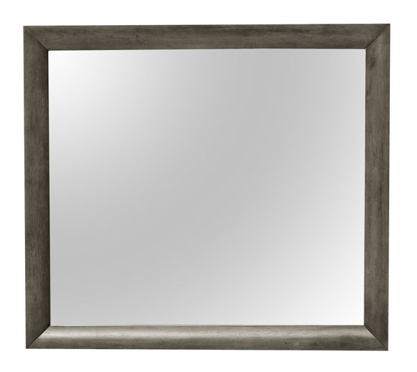 English Elm Contemporary Silver Metallic Wall Mirror 39"H x 35"W — Sleek Lightweight Frame, Brightens Rooms Elegantly Gray 40 L x 36 W x 2 H B078108039