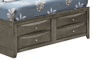 English Elm Sleek Gray Full Storage Bed with Built-In Drawers, Modern Particle Board Design, Durable Support B078S00185
