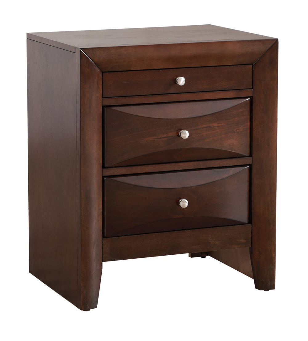 English Elm Marilla Cappuccino Nightstand with Dovetailed Drawers & Real Wood Veneer, Molded Beveled Fronts B078118249
