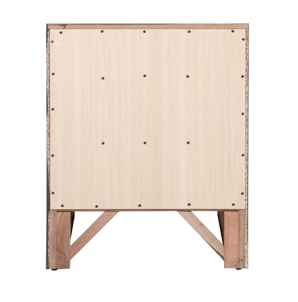 English Elm Sleek Cherry Nightstand With Storage, 3 Drawers Curved Fronts 28"H x 23"W x 17"D No Assembly, Rich Finish B078118252