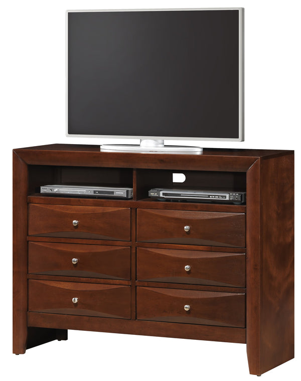 English Elm Marilla Modern G1505-TV2 Media Chest with Dovetailed Drawers, Real Wood Veneer, Fully Assembled Cherry 40 L x 48 W x 19 H B078108050