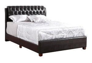 English Elm Stylish Velvet King Bed Frame with Plush Upholstery, Durable Construction, Easy Assembly, Transitional Appeal Dark Brown 24 L x 65.5 W x 12 H B078108045