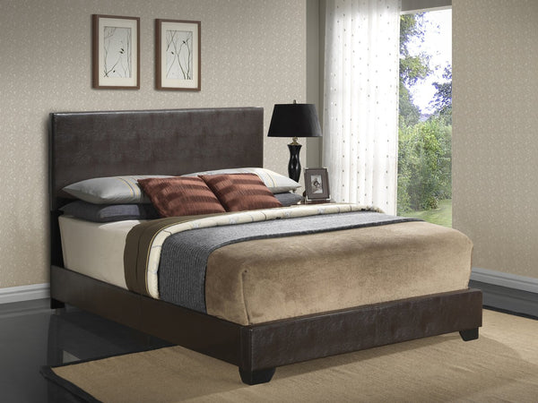English Elm Cappuccino Full Bed with PU Finish, 47"H x 57"W x 81"D — Durable Casual Design, Easy Assembly, Cozy Style B078108062