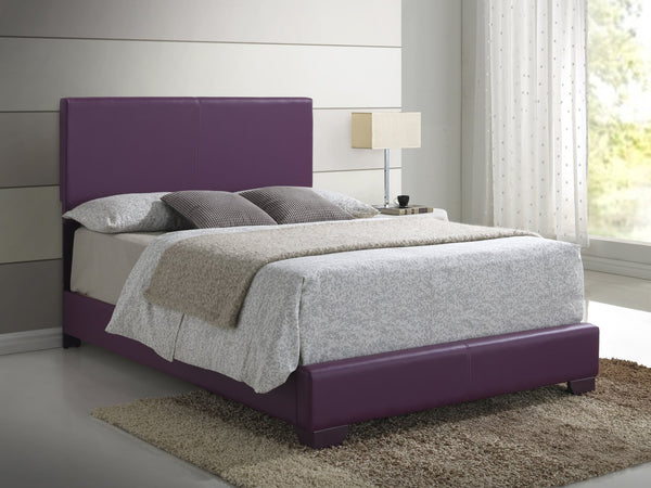 English Elm Inviting Purple Full Bed with Sturdy PU Frame, 47"H x 57"W x 81"D, Vibrant Casual Style, Easy Assembly B078108070