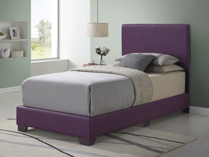 English Elm Stylish Velvet King Bed Frame with Plush Upholstery, Durable Construction, Easy Assembly, Transitional Appeal Purple 4 L x 33 W x 44 H B078108071