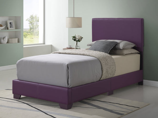 English Elm Stylish Velvet King Bed Frame with Plush Upholstery, Durable Construction, Easy Assembly, Transitional Appeal Purple 4 L x 33 W x 44 H B078108071