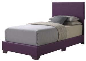 English Elm Stylish Velvet King Bed Frame with Plush Upholstery, Durable Construction, Easy Assembly, Transitional Appeal Purple 4 L x 33 W x 44 H B078108071