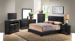 English Elm Elegant Velvet Full Bed Frame with Sturdy Support, Transitional Design, Easy Assembly, Modern Appeal Black 4 L x 33 W x 65 H B078108076