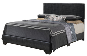 English Elm Sleek Black Full Bed with PU Upholstery, Sturdy Durable Frame, Quick Assembly & Under-Bed Storage B078108074