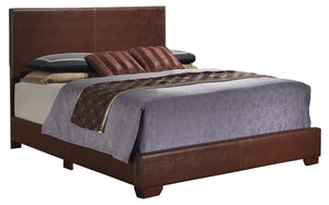 English Elm Aaron G1800-TB-UP Twin Bed with Durable Cappuccino PU Upholstery, Low-Profile Design, Ships Fast Light Brown 4 L x 33 W x 65 H B078108080