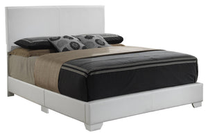 English Elm Aaron G1800-TB-UP Twin Bed with Durable Cappuccino PU Upholstery, Low-Profile Design, Ships Fast White 4 L x 33 W x 81 H B078108089