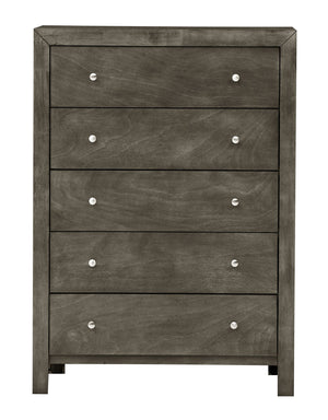 English Elm Elegant Transitional Storage Chest with Modern Finish, Durable Particleboard, No Assembly, 48"H x 34"W x 17"D Gray 37 L x 60 W x 19 H B078108126