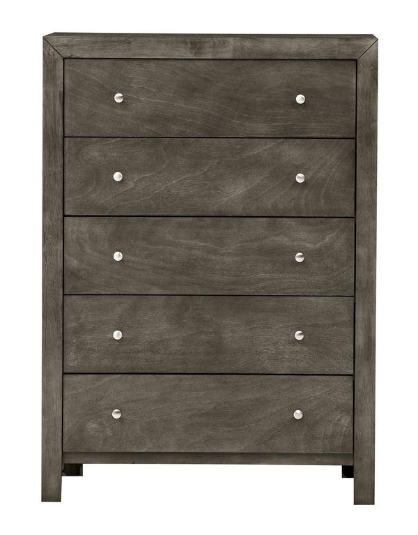 English Elm Elegant Transitional Storage Chest with Modern Finish, Durable Particleboard, No Assembly, 48"H x 34"W x 17"D Gray 37 L x 60 W x 19 H B078108126