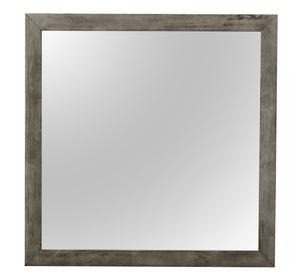 English Elm Chic Gray Wall Mirror 41" x 41" — Transitional Sleek Frame, No Assembly, Particle Board, Versatile Decor Enhancer B078108128
