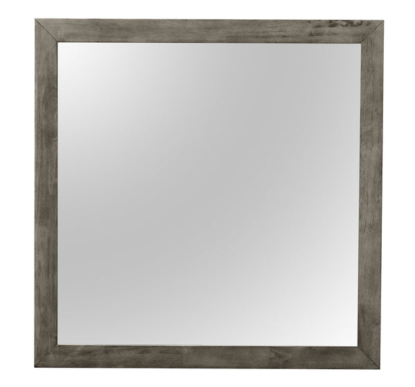 English Elm Chic Gray Wall Mirror 41" x 41" — Transitional Sleek Frame, No Assembly, Particle Board, Versatile Decor Enhancer B078108128