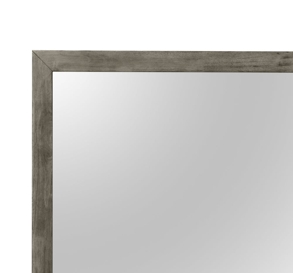 English Elm Chic Gray Wall Mirror 41" x 41" — Transitional Sleek Frame, No Assembly, Particle Board, Versatile Decor Enhancer B078108128