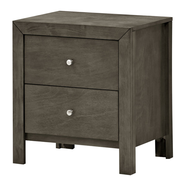 English Elm Chic Gray Transitional Nightstand with 2 Drawers, Compact 25"H x 22"W x 17"D, No Assembly, Sleek Decor-Friendly Finish B078108129