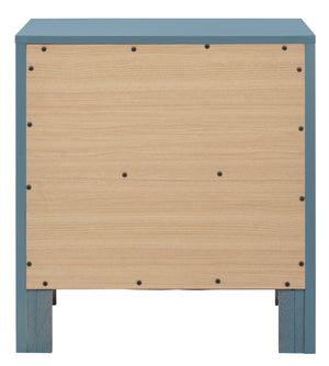 English Elm Charming transitional two-drawer nightstand with vibrant finish, compact 25"H x 22"W x 17"D storage solution Teal 27 L x 24 W x 19 H B078108134