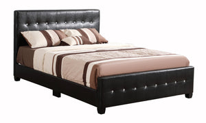 English Elm Elegant Velvet Queen Bed with Padded Headboard for Cozy Reading, Sturdy Frame & Timeless Style Black 40.6 L x 65 W x 4.73 H B078108140