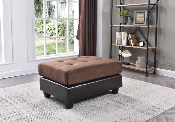 English Elm Stylish Contemporary Ottoman with Microfiber Upholstery, Durable 19"H x 38"W x 26"D Footrest & Seat Chocolate 27 L x 38 W x 16 H B078108149