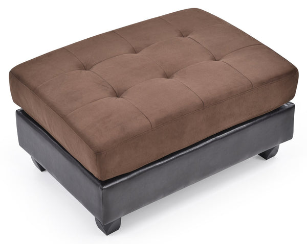 English Elm Stylish Contemporary Ottoman with Microfiber Upholstery, Durable 19"H x 38"W x 26"D Footrest & Seat Chocolate 27 L x 38 W x 16 H B078108149
