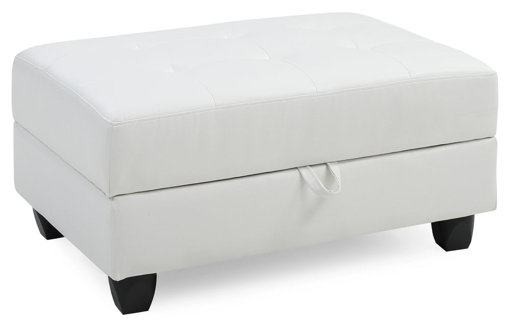 English Elm Stylish Contemporary Ottoman with Microfiber Upholstery, Durable 19"H x 38"W x 26"D Footrest & Seat White 37.8 L x 26.4 W x 15 H B078108152