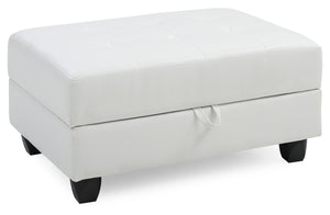 English Elm Stylish Contemporary Ottoman with Microfiber Upholstery, Durable 19"H x 38"W x 26"D Footrest & Seat White 37.8 L x 26.4 W x 15 H B078108152