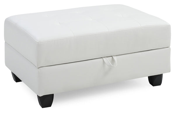 English Elm Stylish Contemporary Ottoman with Microfiber Upholstery, Durable 19"H x 38"W x 26"D Footrest & Seat White 37.8 L x 26.4 W x 15 H B078108152