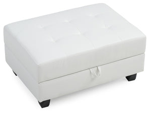 English Elm Stylish Contemporary Ottoman with Microfiber Upholstery, Durable 19"H x 38"W x 26"D Footrest & Seat White 37.8 L x 26.4 W x 15 H B078108152
