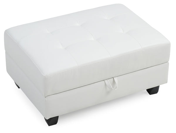 English Elm Stylish Contemporary Ottoman with Microfiber Upholstery, Durable 19"H x 38"W x 26"D Footrest & Seat White 37.8 L x 26.4 W x 15 H B078108152