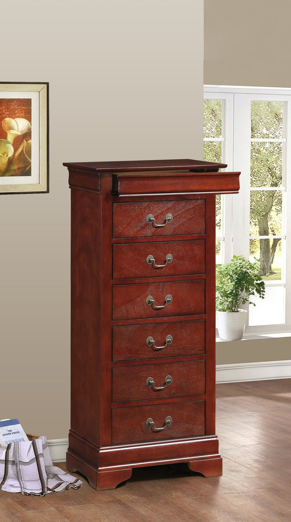 English Elm Elegant Cherry Traditional Lingerie Chest – 51"H x 22"W x 16"D Spacious Drawers, Durable Cherry Finish for Sophisticated Storage B078108156