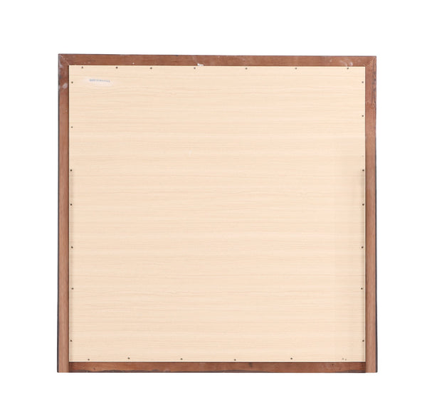 English Elm Louis Elegant 38-inch Vanity Mirror with Low-Distortion Glass and Warm Wood Veneer Frame for Décor Cherry 40 L x 39 W x 2 H B078108157