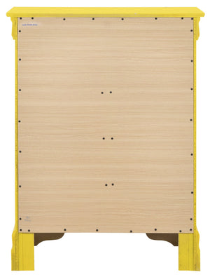 English Elm Phillipe Vintage 4-Drawer Chest in Yellow — Dovetailed Drawers, Metal Guides & Tarnish-Resistant Hardware B078108159