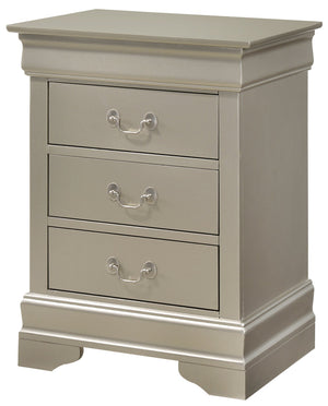 English Elm Charming transitional two-drawer nightstand with vibrant finish, compact 25"H x 22"W x 17"D storage solution Champagne 33 L x 24 W x 19 H B078108165