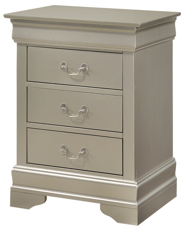 English Elm Charming transitional two-drawer nightstand with vibrant finish, compact 25"H x 22"W x 17"D storage solution Champagne 33 L x 24 W x 19 H B078108165