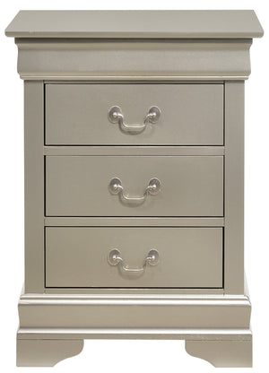English Elm Charming transitional two-drawer nightstand with vibrant finish, compact 25"H x 22"W x 17"D storage solution Champagne 33 L x 24 W x 19 H B078108165