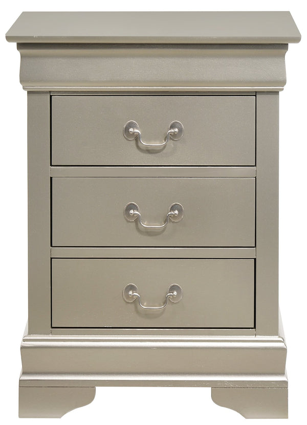 English Elm Charming transitional two-drawer nightstand with vibrant finish, compact 25"H x 22"W x 17"D storage solution Champagne 33 L x 24 W x 19 H B078108165