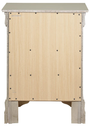 English Elm Charming transitional two-drawer nightstand with vibrant finish, compact 25"H x 22"W x 17"D storage solution Champagne 33 L x 24 W x 19 H B078108165