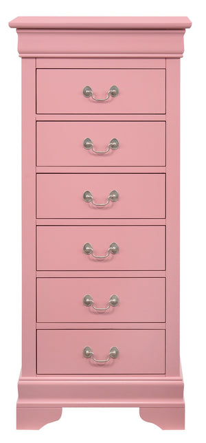 English Elm Louis Elegant 4-Drawer Chest with Carved Bases & English Dovetail Drawers, Tarnish-Resistant Hardware Pink 53 L x 24 W x 19 H B078108176
