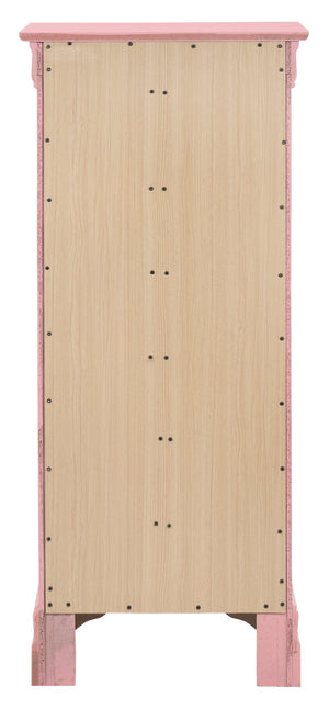 English Elm Louis Elegant 4-Drawer Chest with Carved Bases & English Dovetail Drawers, Tarnish-Resistant Hardware Pink 53 L x 24 W x 19 H B078108176