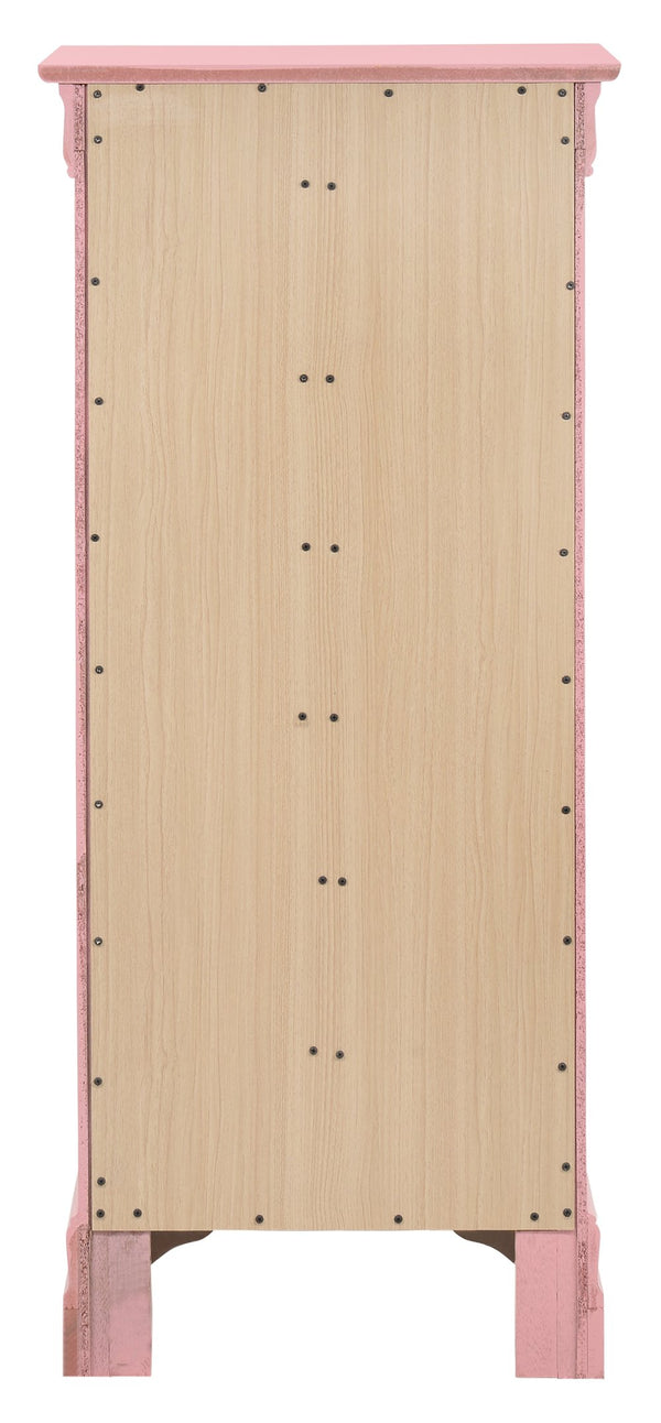 English Elm Louis Elegant 4-Drawer Chest with Carved Bases & English Dovetail Drawers, Tarnish-Resistant Hardware Pink 53 L x 24 W x 19 H B078108176