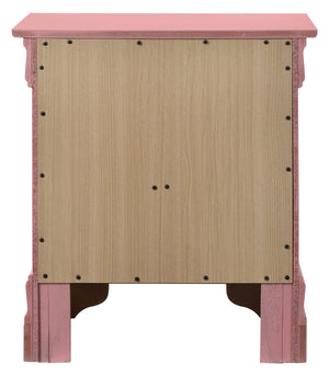 English Elm Charming transitional two-drawer nightstand with vibrant finish, compact 25"H x 22"W x 17"D storage solution Pink 28 L x 24 W x 19 H B078108178