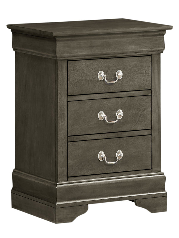 English Elm Charming transitional two-drawer nightstand with vibrant finish, compact 25"H x 22"W x 17"D storage solution Gray 33 L x 24 W x 19 H B078108179