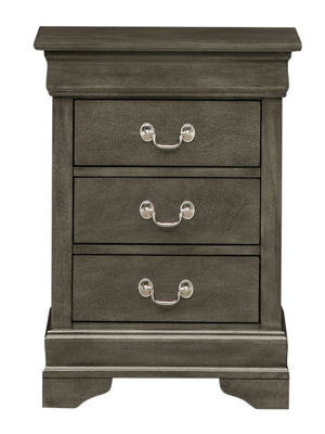 English Elm Charming transitional two-drawer nightstand with vibrant finish, compact 25"H x 22"W x 17"D storage solution Gray 33 L x 24 W x 19 H B078108179